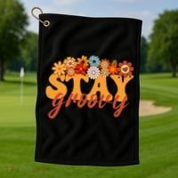 Stay Groovy Flower Power Golf Towel thumb 1