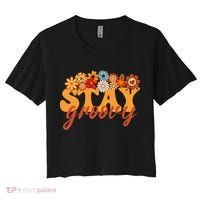 Stay Groovy Flower Power Women's Crop Top Tee thumb 0