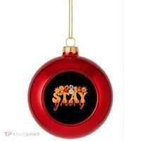 Stay Groovy Flower Power Plastic Christmas Ball Ornament thumb 0