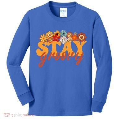 Stay Groovy Flower Power Kids Long Sleeve Shirt