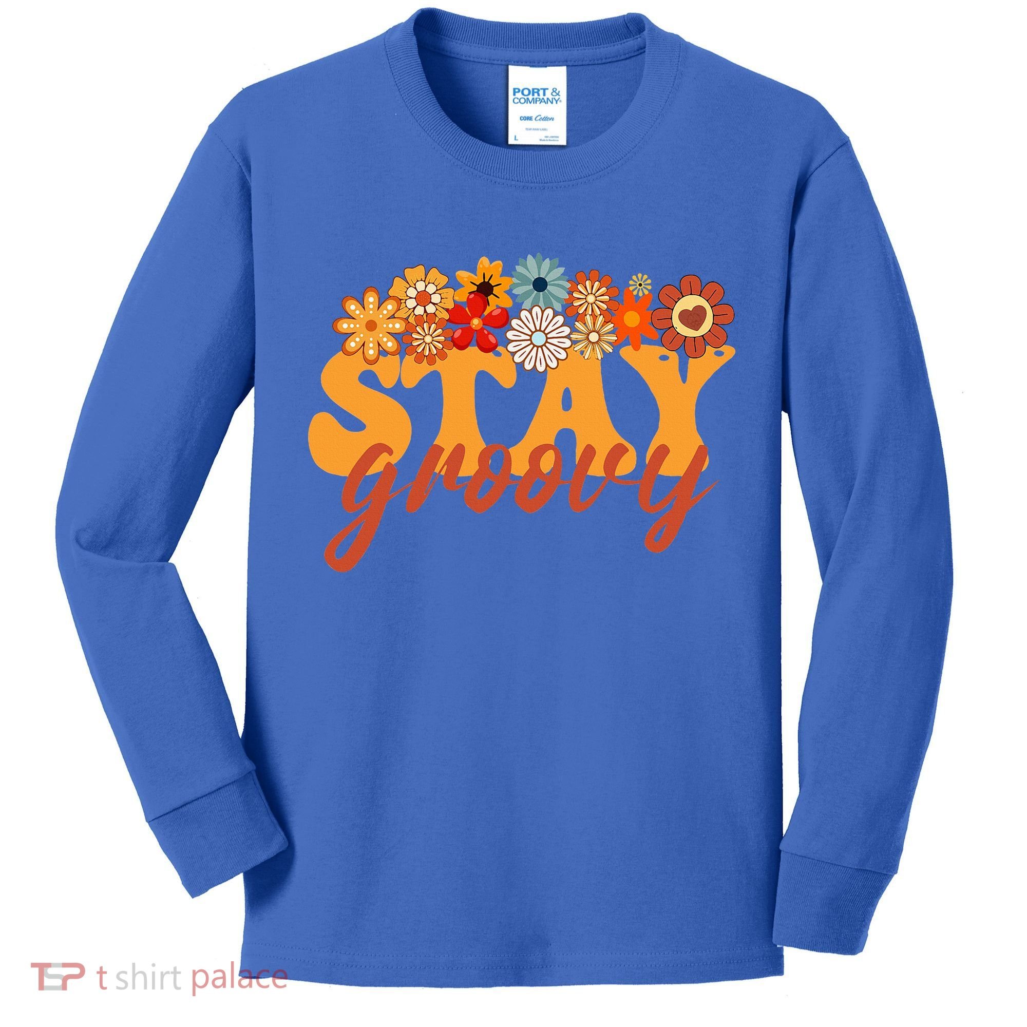 Stay Groovy Flower Power Kids Long Sleeve Shirt
