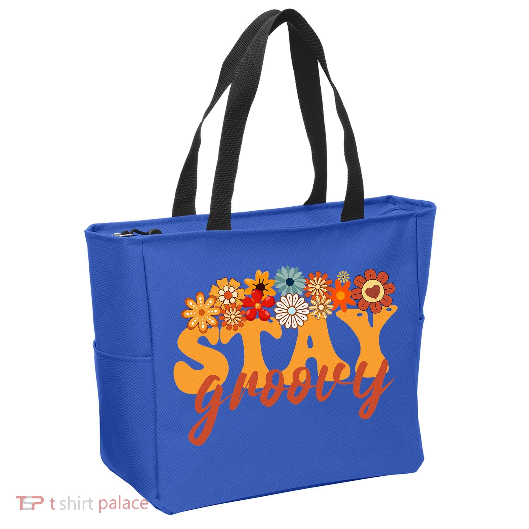 Stay Groovy Flower Power Tote Bag