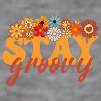 Stay Groovy Flower Power Women's Racerback Cropped Tank thumb 2
