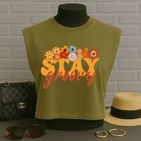 Stay Groovy Flower Power Garment-Dyed Women's Muscle Tee thumb 3
