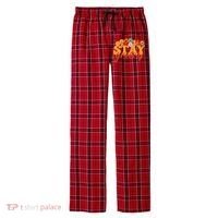 Stay Groovy Flower Power Men's Flannel Plaid Pajama Pants thumb 0