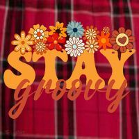Stay Groovy Flower Power Women's Flannel Plaid Pajama Pants thumb 2