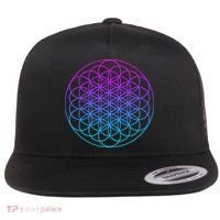 Sacred Geometry Flower Of Life Flat Bill Trucker Hat thumb 0
