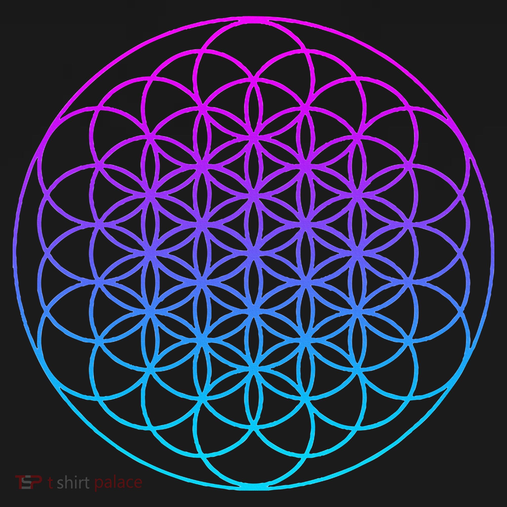 Sacred Geometry Flower Of Life Flat Bill Trucker Hat
