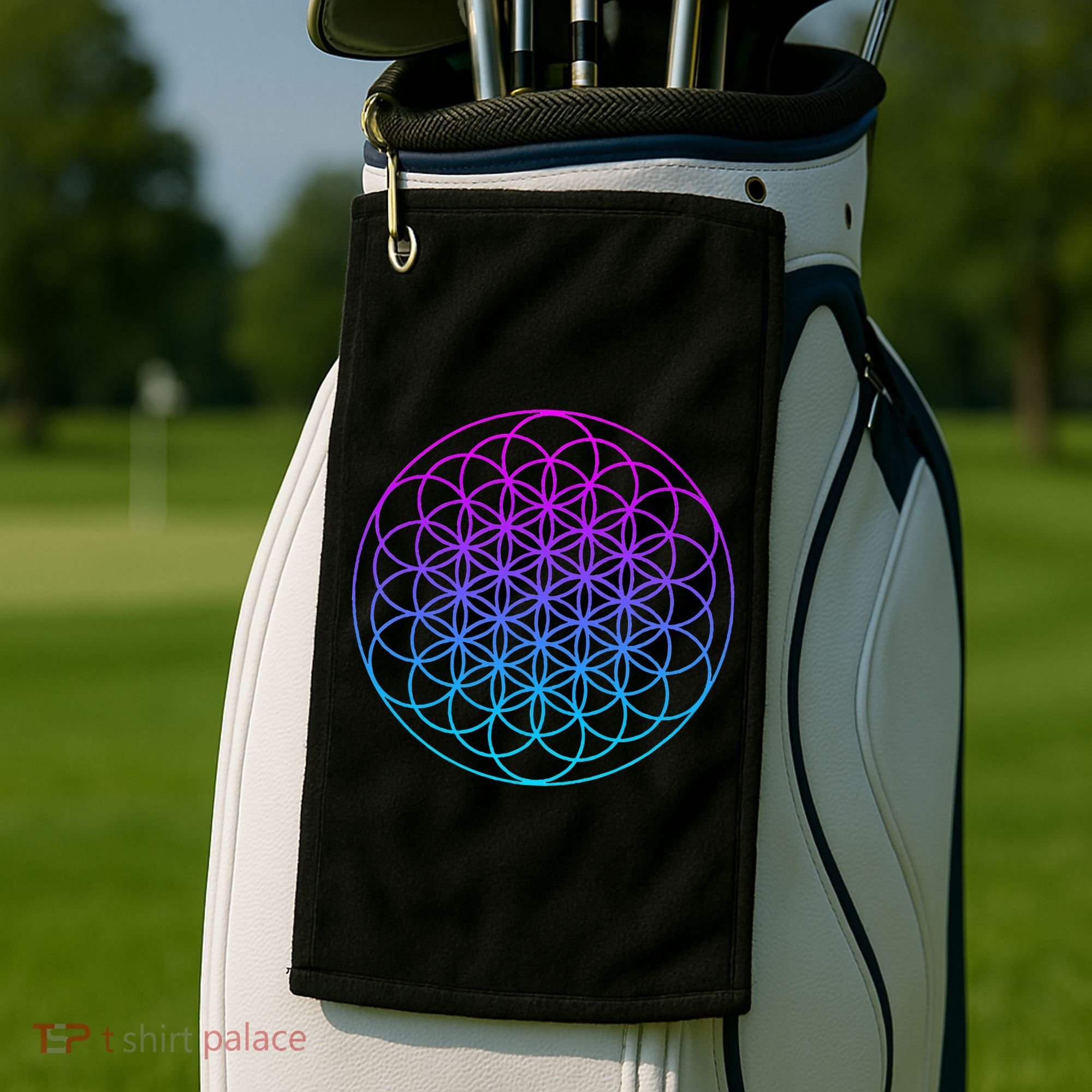 Sacred Geometry Flower Of Life Golf Towel