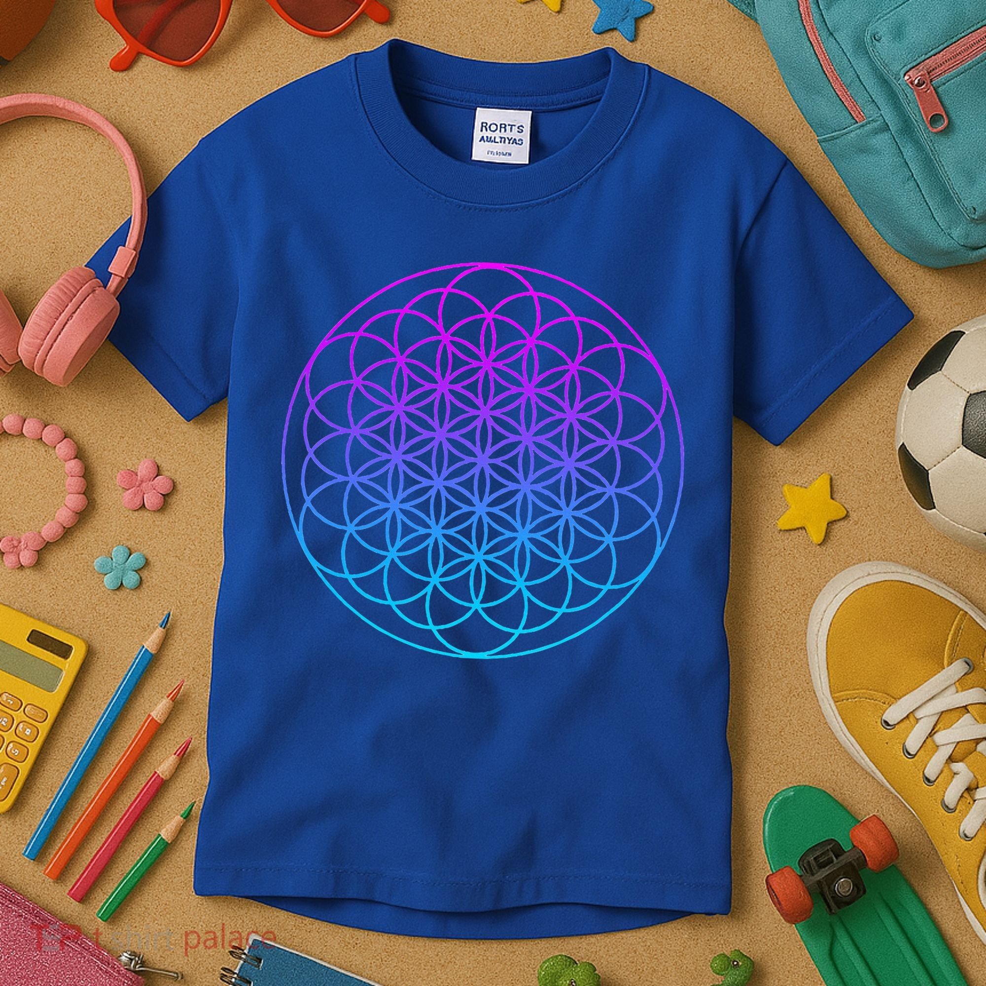Sacred Geometry Flower Of Life Kids T-Shirt
