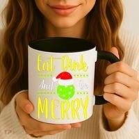 Santa Gift For Pickleball Plyer Eat Dink And Be Merry Coffee Mug thumb 3