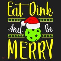 Santa Gift For Pickleball Plyer Eat Dink And Be Merry Beanie thumb 2