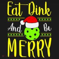 Santa Gift For Pickleball Plyer Eat Dink And Be Merry Women's Hoodie thumb 2