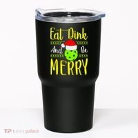 Santa Gift For Pickleball Plyer Eat Dink And Be Merry Tumbler thumb 0
