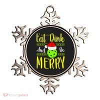Santa Gift For Pickleball Plyer Eat Dink And Be Merry Ornament thumb 0