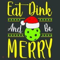 Santa Gift For Pickleball Plyer Eat Dink And Be Merry Kids Sweatshirt thumb 2