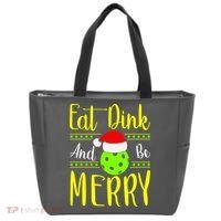 Santa Gift For Pickleball Plyer Eat Dink And Be Merry Tote Bag thumb 0
