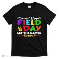 Second Grade Field Day Let The Games Begin Teachers T-Shirt thumb 0