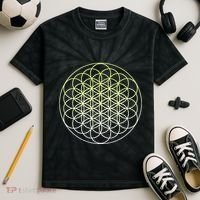 Sacred Geometry Flower Of Life Kids Tie-Dye T-Shirt thumb 2