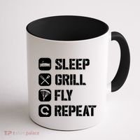 Sleep Grill Fly Repeat Coffee Mug thumb 1