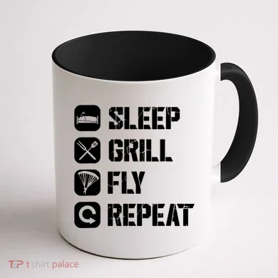 Sleep Grill Fly Repeat Coffee Mug back