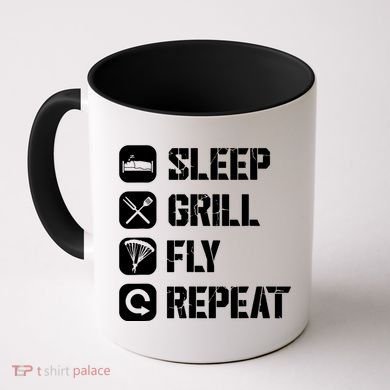 Sleep Grill Fly Repeat Coffee Mug