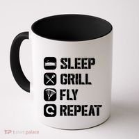 Sleep Grill Fly Repeat Coffee Mug thumb 0