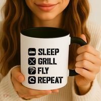 Sleep Grill Fly Repeat Coffee Mug thumb 3