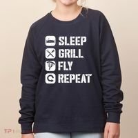 Sleep Grill Fly Repeat Women's Sweatshirt thumb 0