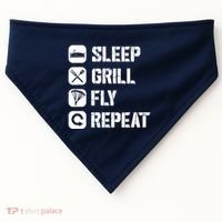 Sleep Grill Fly Repeat USA-Made Doggie Bandana thumb 0