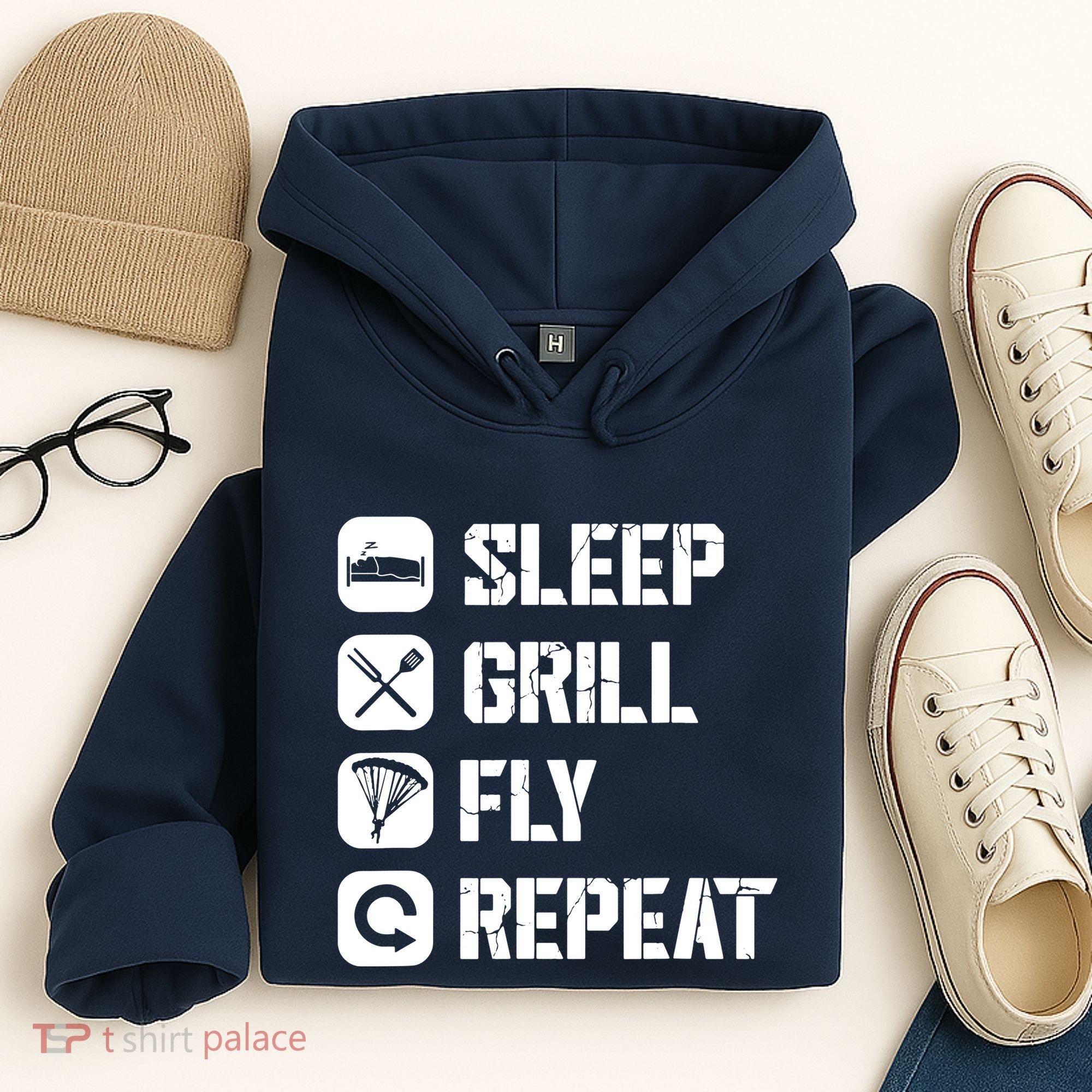 Sleep Grill Fly Repeat Hoodie