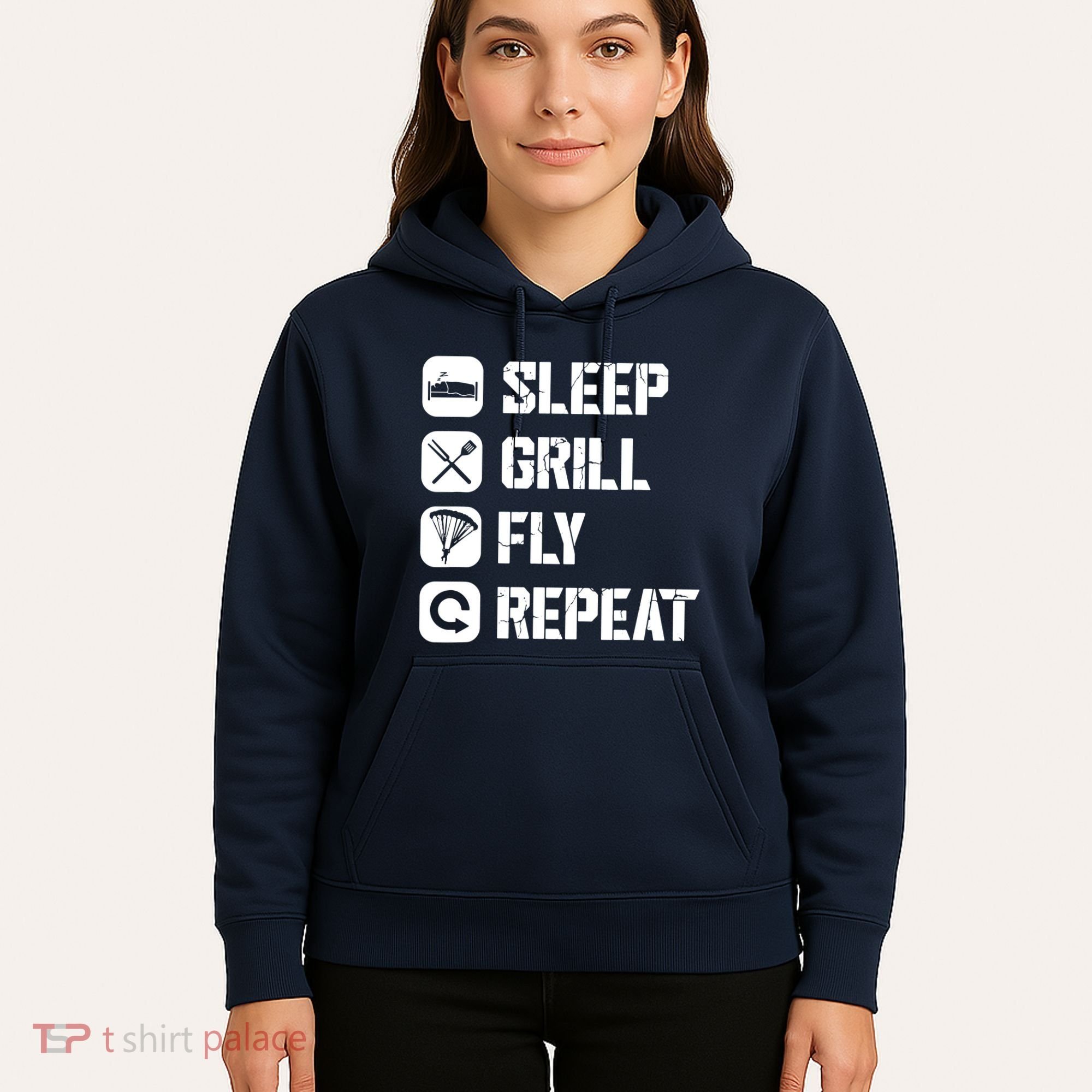 Sleep Grill Fly Repeat Hoodie