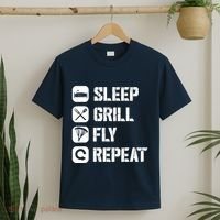 Sleep Grill Fly Repeat T-Shirt thumb 2