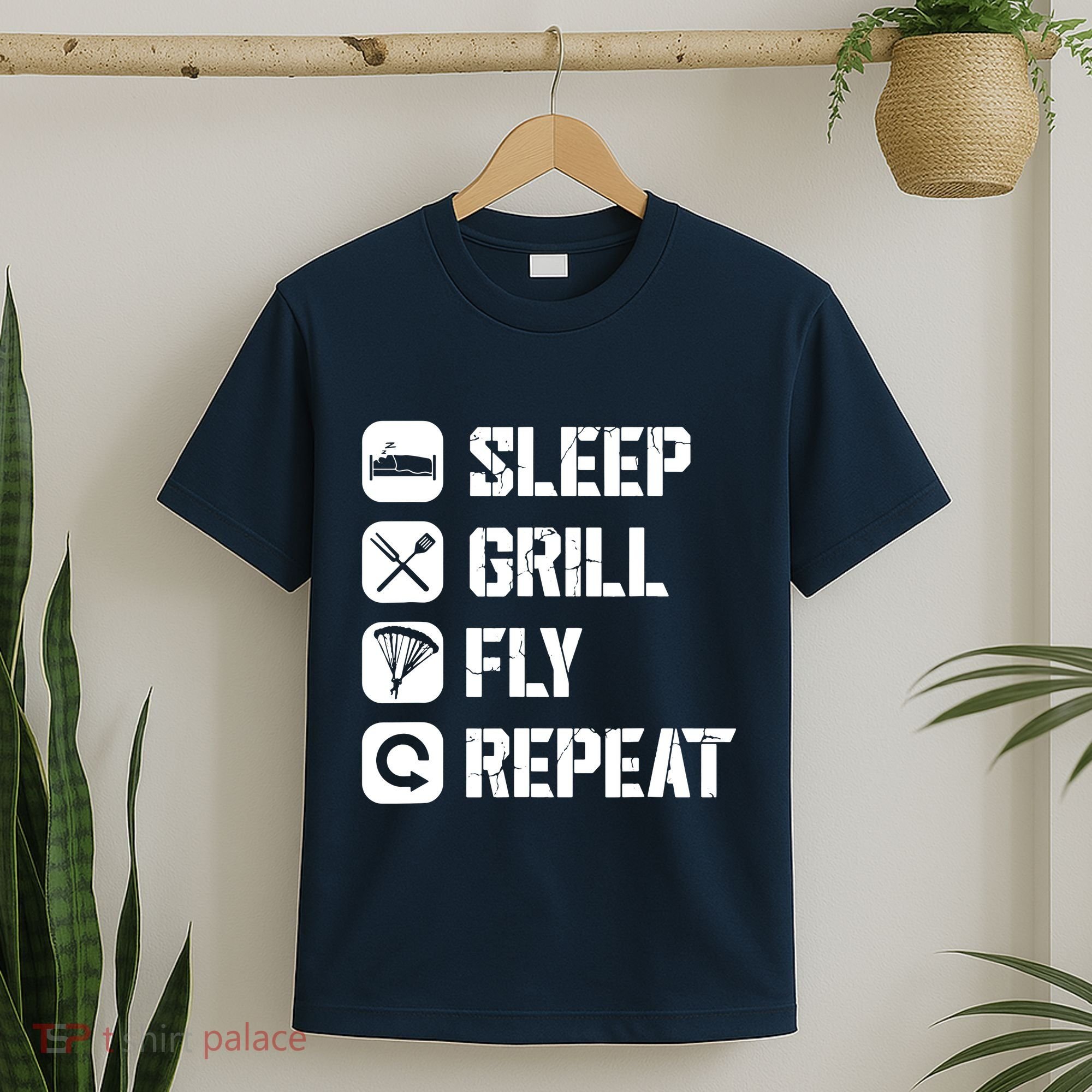 Sleep Grill Fly Repeat T-Shirt