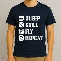 Sleep Grill Fly Repeat T-Shirt thumb 3