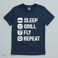 Sleep Grill Fly Repeat T-Shirt thumb 5