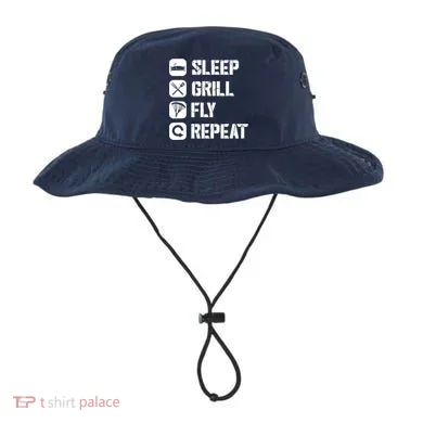 Sleep Grill Fly Repeat Bucket Hat
