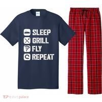 Sleep Grill Fly Repeat Pajama Set thumb 0