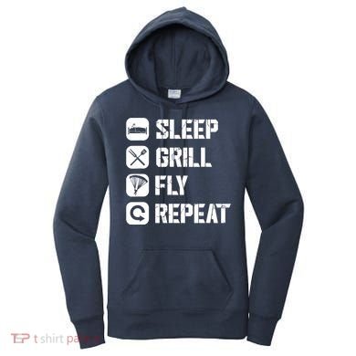 Sleep Grill Fly Repeat Women's Hoodie