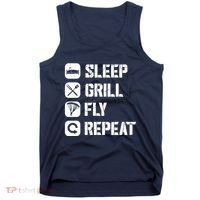 Sleep Grill Fly Repeat Tank Top thumb 0