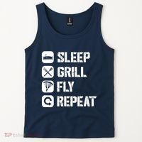 Sleep Grill Fly Repeat Tank Top thumb 2