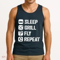 Sleep Grill Fly Repeat Tank Top thumb 3