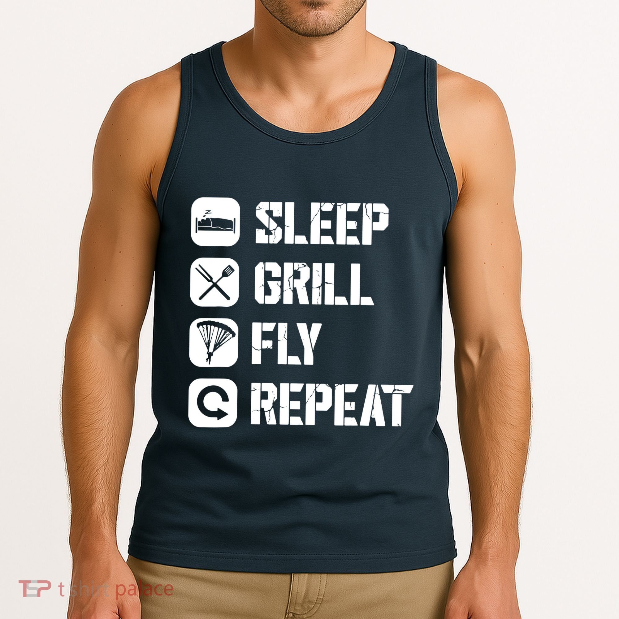 Sleep Grill Fly Repeat Tank Top