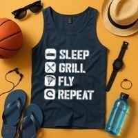 Sleep Grill Fly Repeat Tank Top thumb 4