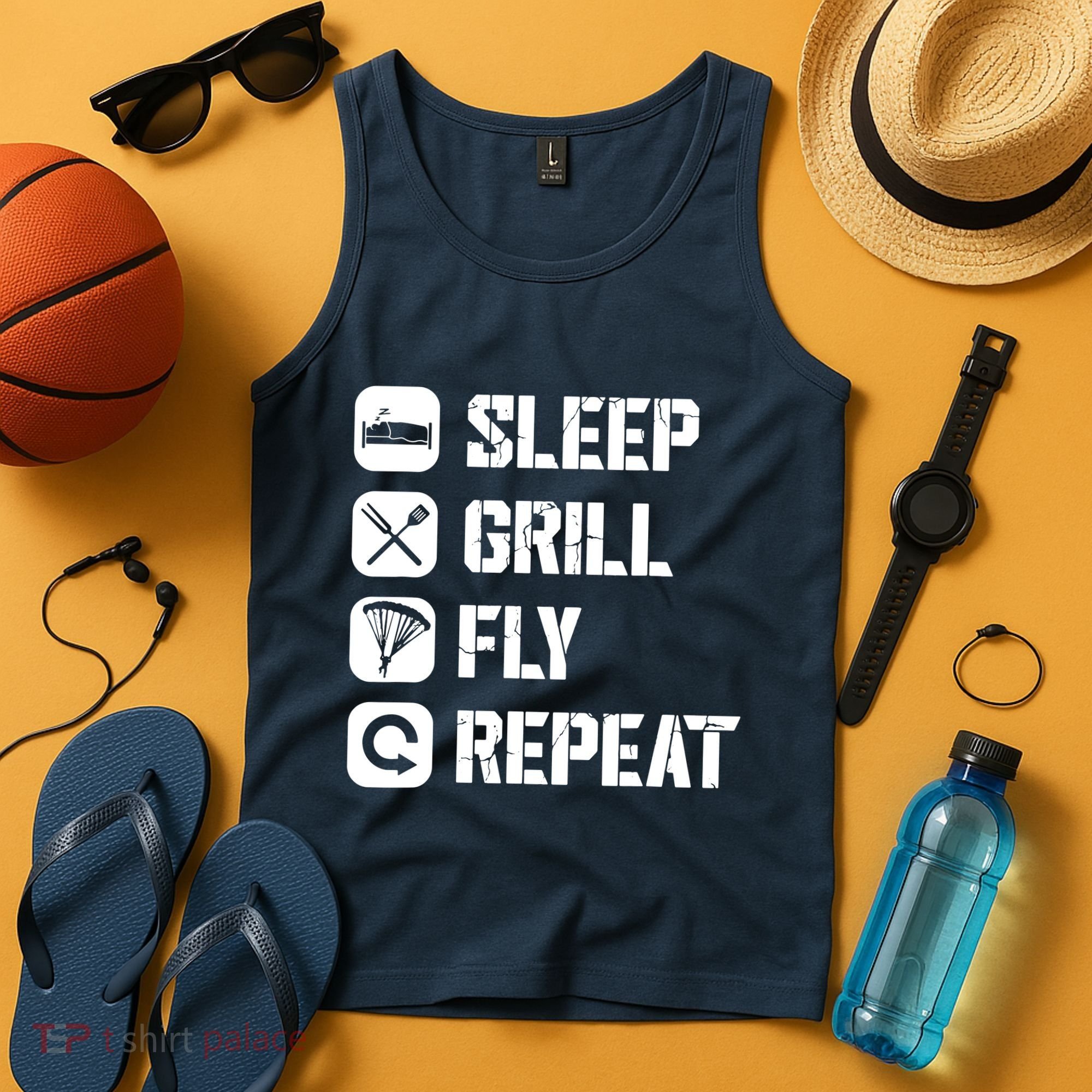 Sleep Grill Fly Repeat Tank Top