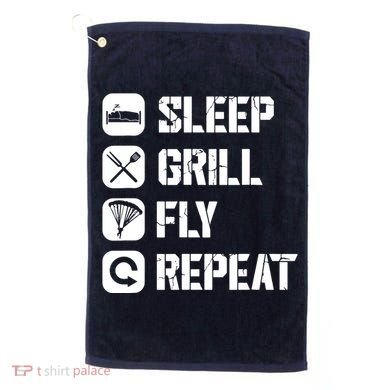 Sleep Grill Fly Repeat Golf Towel
