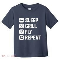 Sleep Grill Fly Repeat Toddler T-Shirt thumb 0