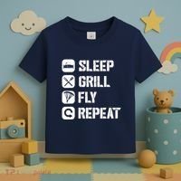 Sleep Grill Fly Repeat Toddler T-Shirt thumb 3