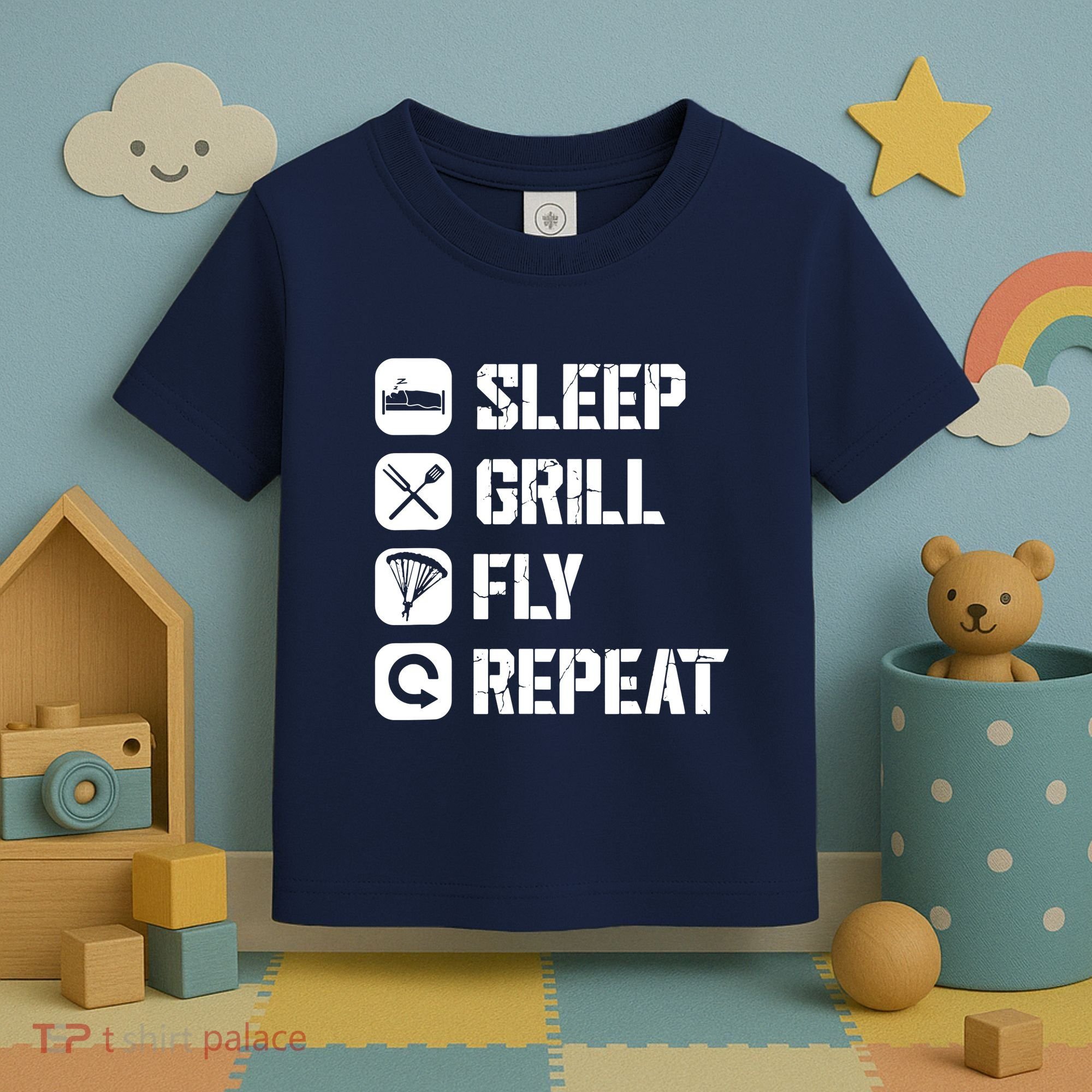 Sleep Grill Fly Repeat Toddler T-Shirt