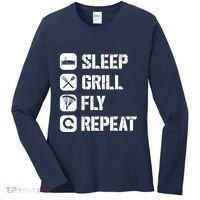 Sleep Grill Fly Repeat Women's Long Sleeve Shirt thumb 0